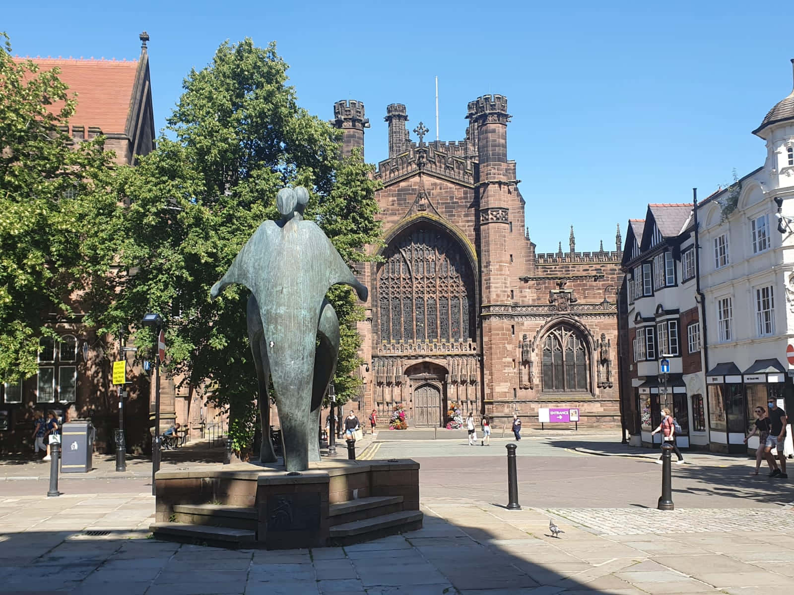 Statue Outside The Chester Cathedral Wallpaper