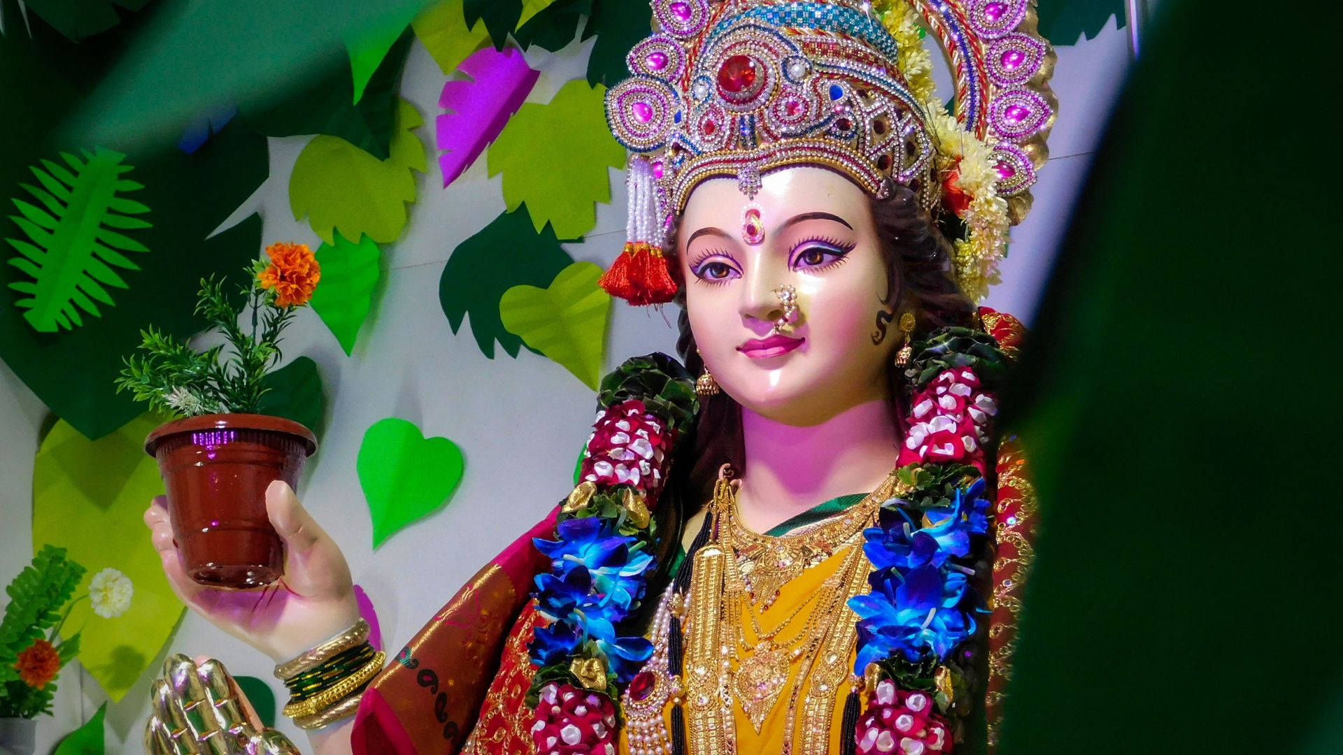 Statue Von Durga Mata Hd Wallpaper