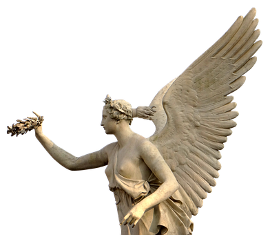 Statueof Angel Holding Flowers PNG