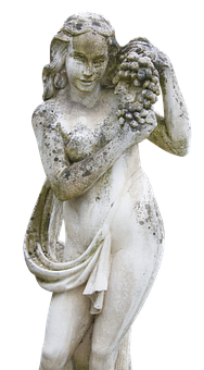 Statueof Female Figurewith Grapes PNG