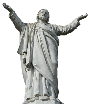 Statueof Robed Figurewith Outstretched Arms PNG