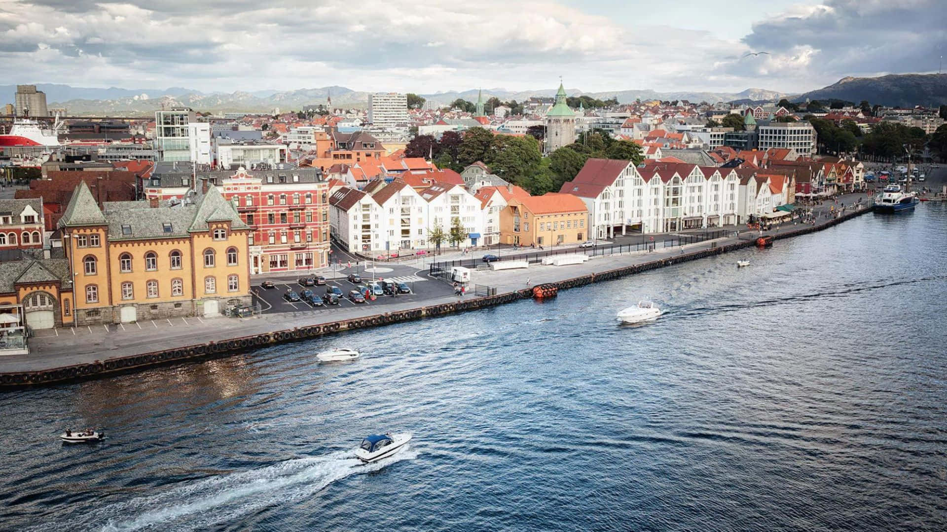 Stavanger Norway Coastal Cityscape Wallpaper