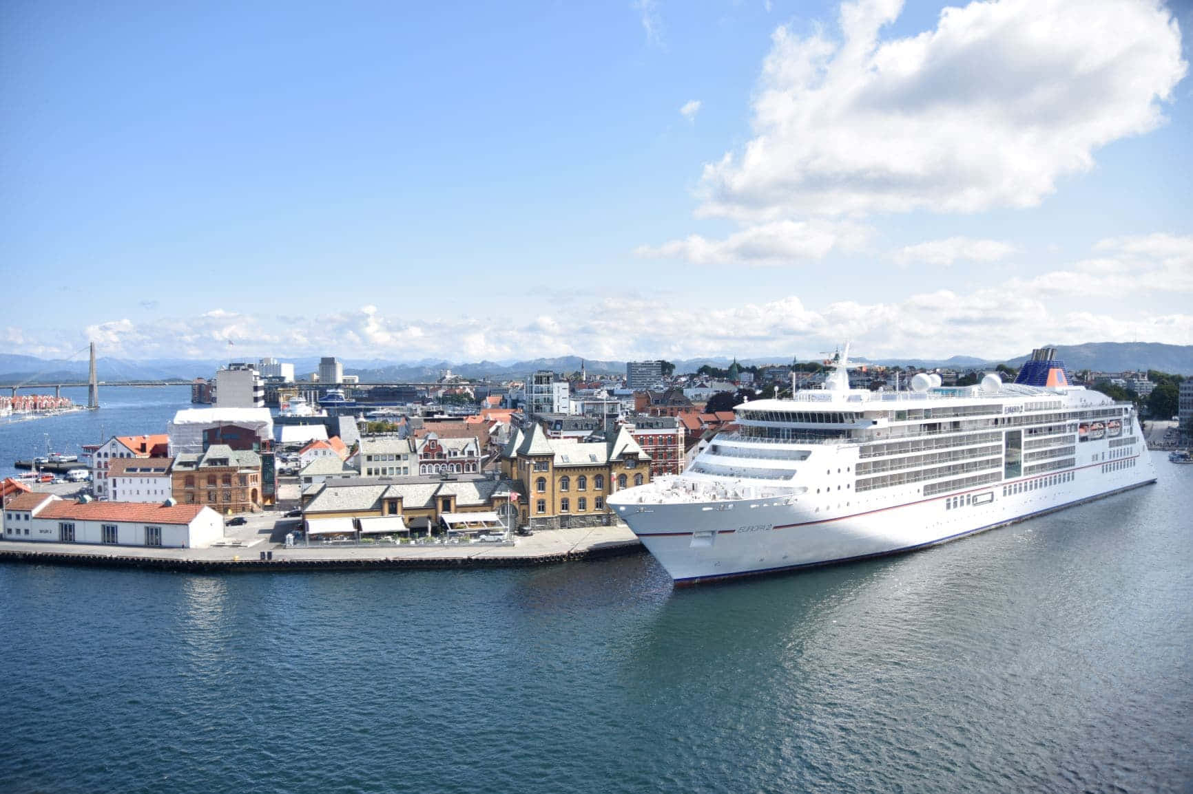 Stavanger Norway Cruise Ship Docked Wallpaper