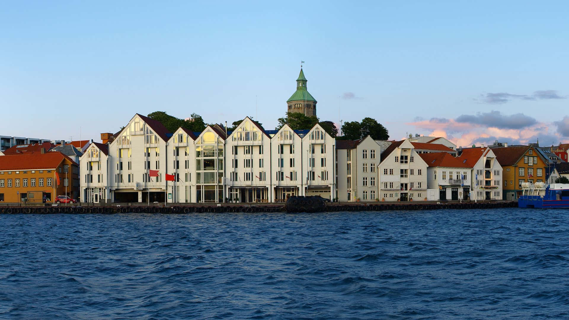 Stavanger Norway Waterfront Houses Wallpaper