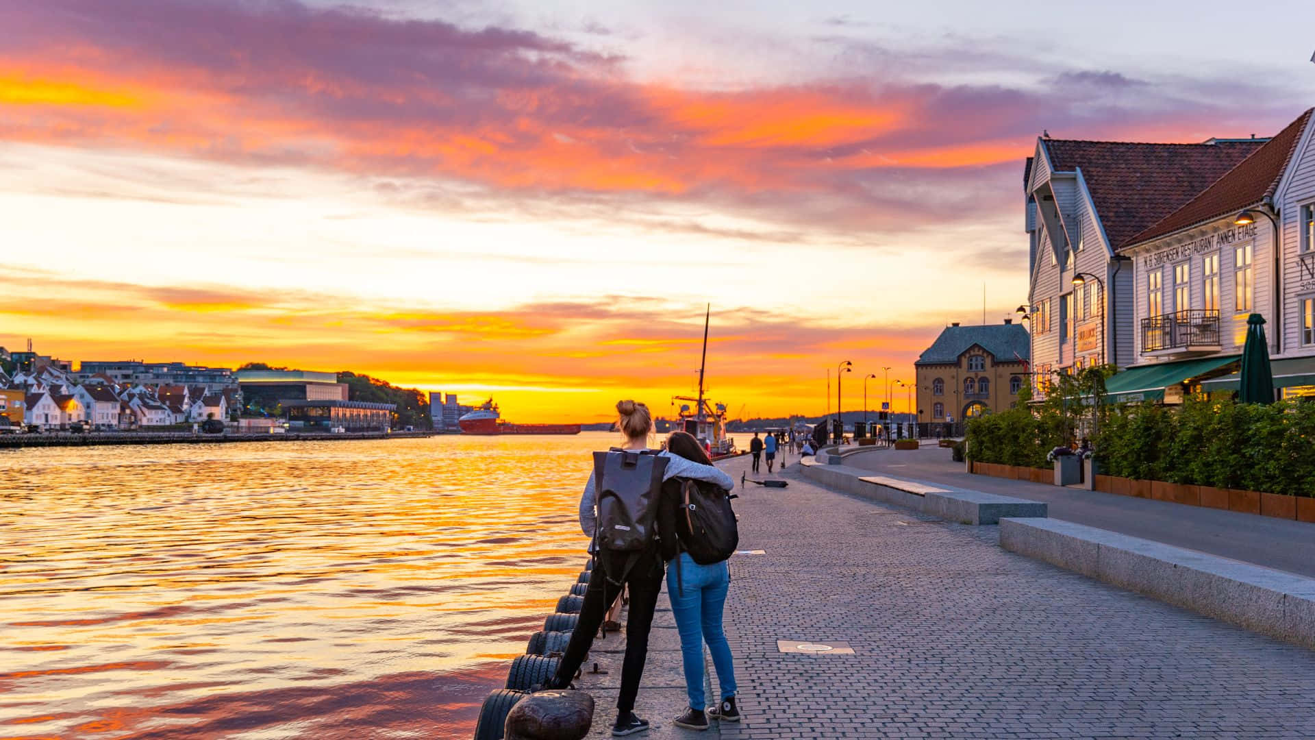 Stavanger Waterfront Sunset Wallpaper