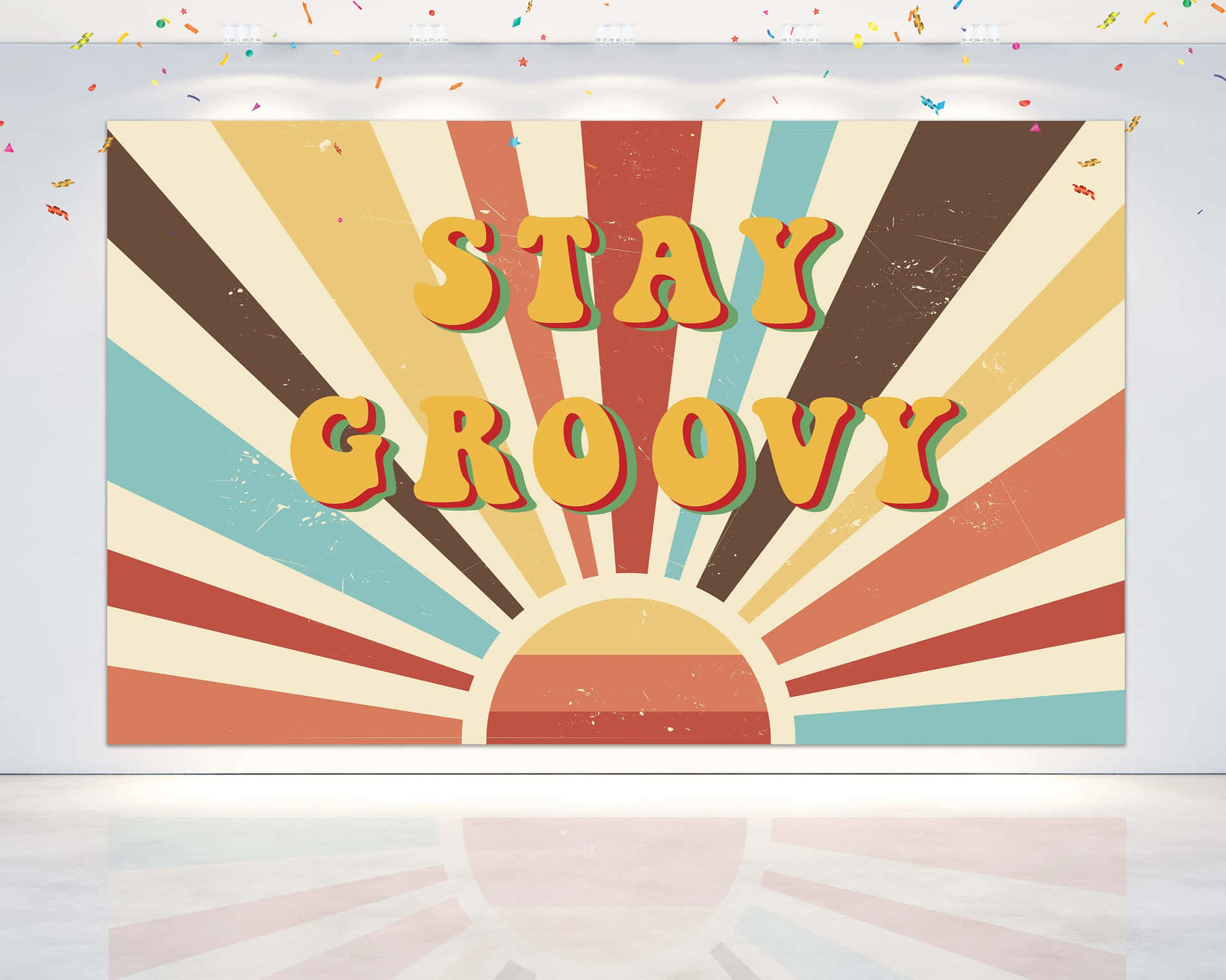 Download Stay Groovy Retro Sunburst Wall Art Wallpaper | Wallpapers.com