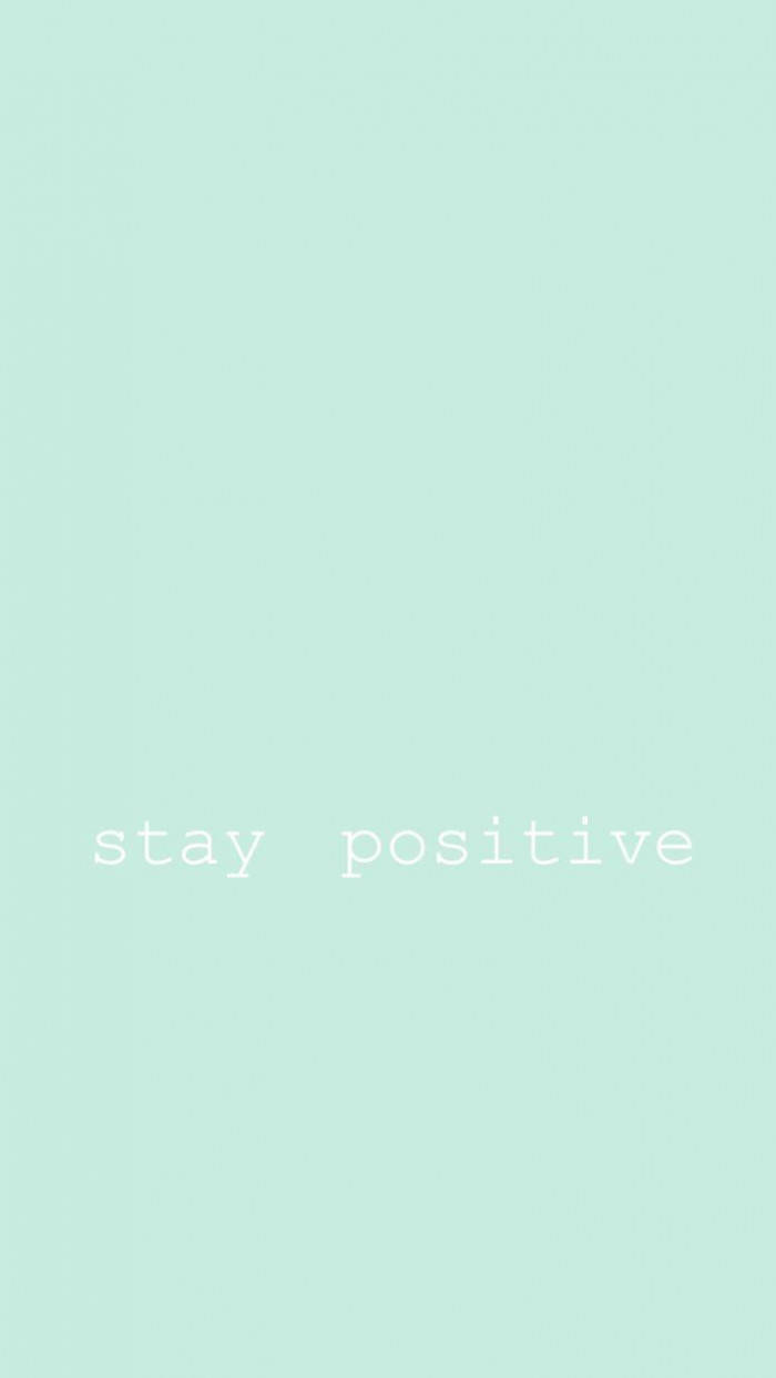 Stay Positive Pastel Green Aesthetic Wallpaper