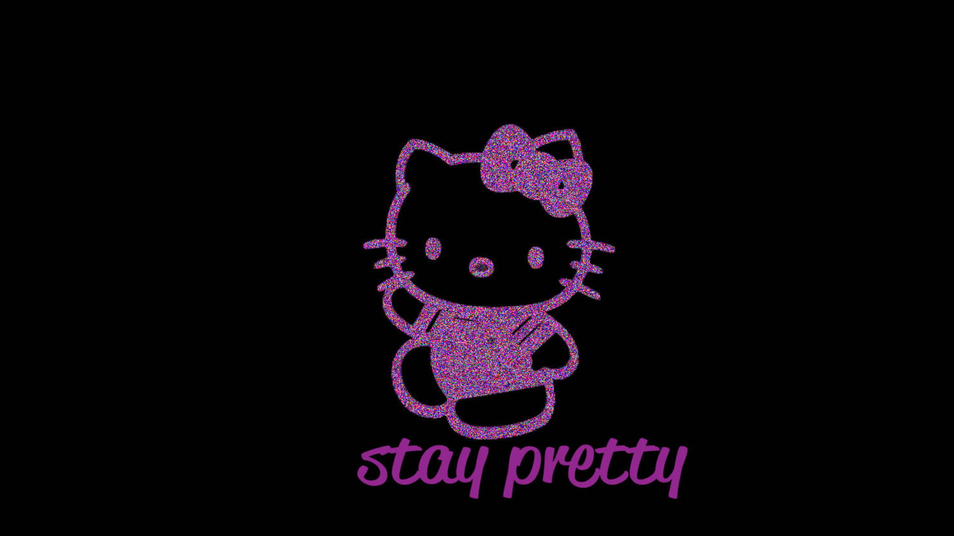 Stay Pretty Black Hello Kitty Wallpaper