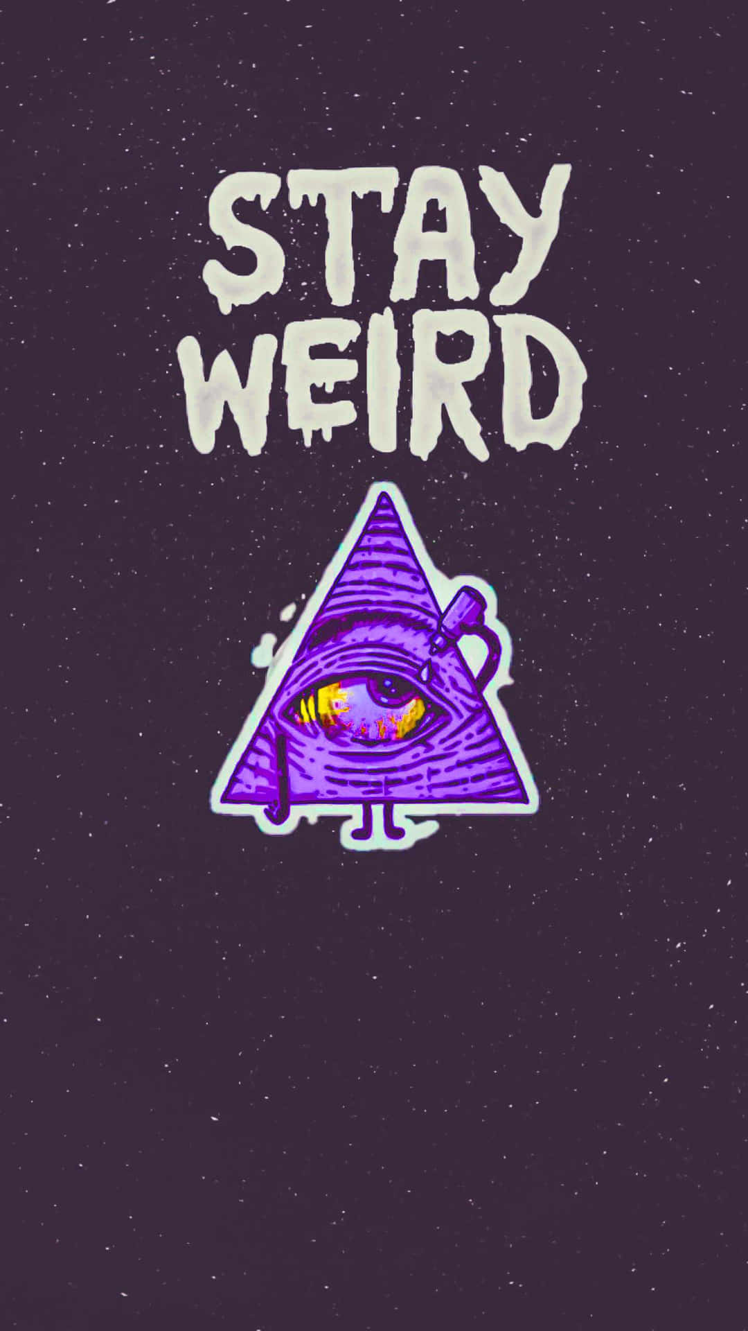 Stay Weird Triangular Character Illustration Wallpaper