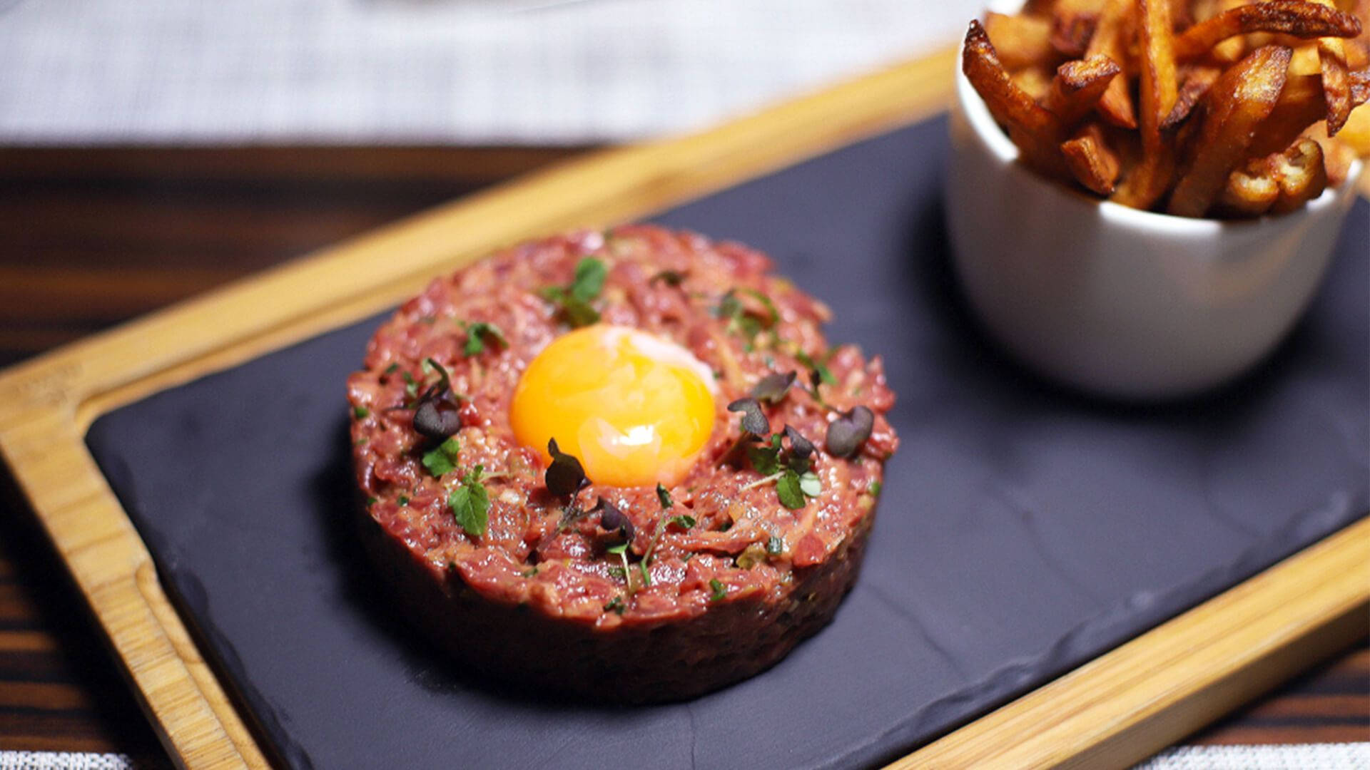 Steak Tartare With French Fries Wallpaper