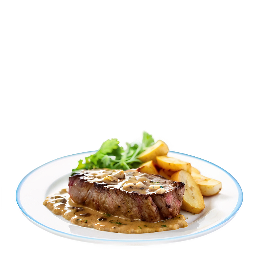 Steak With Mushroom Sauce Png 05252024 PNG