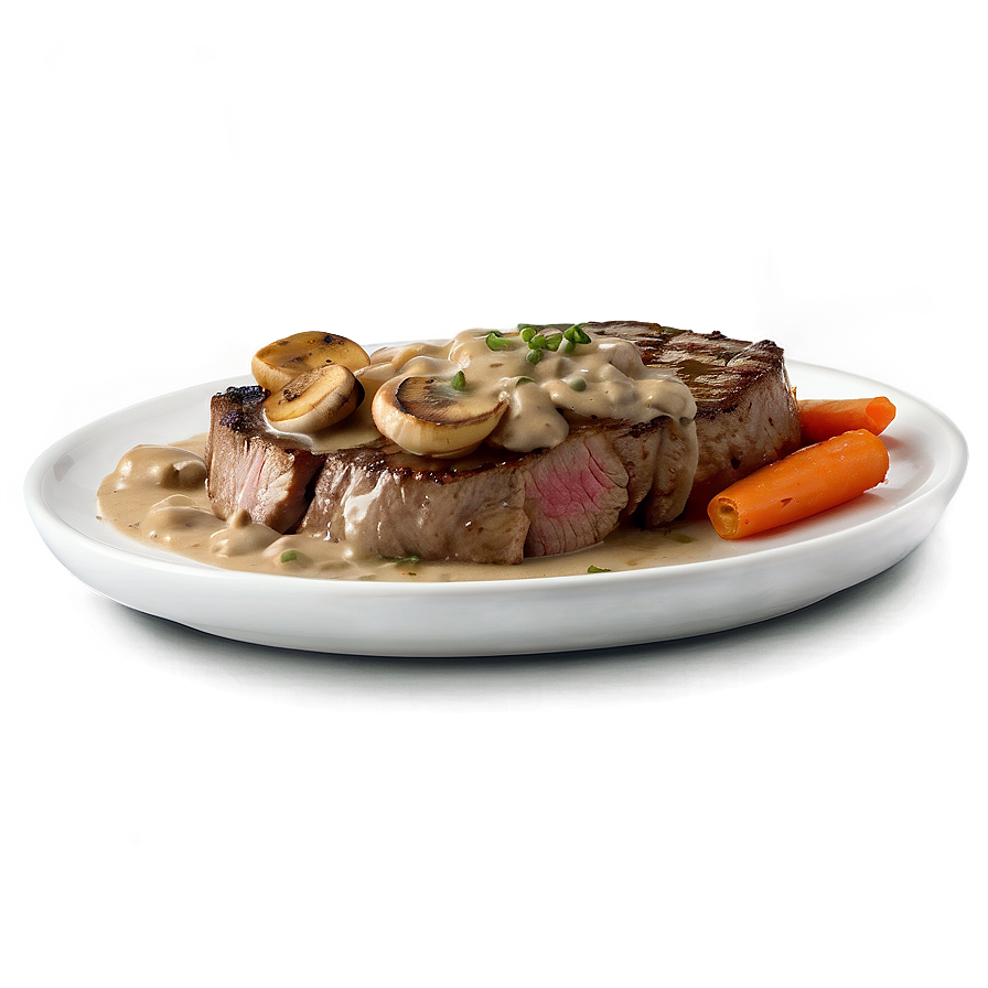 Steak With Mushroom Sauce Png Bqv PNG