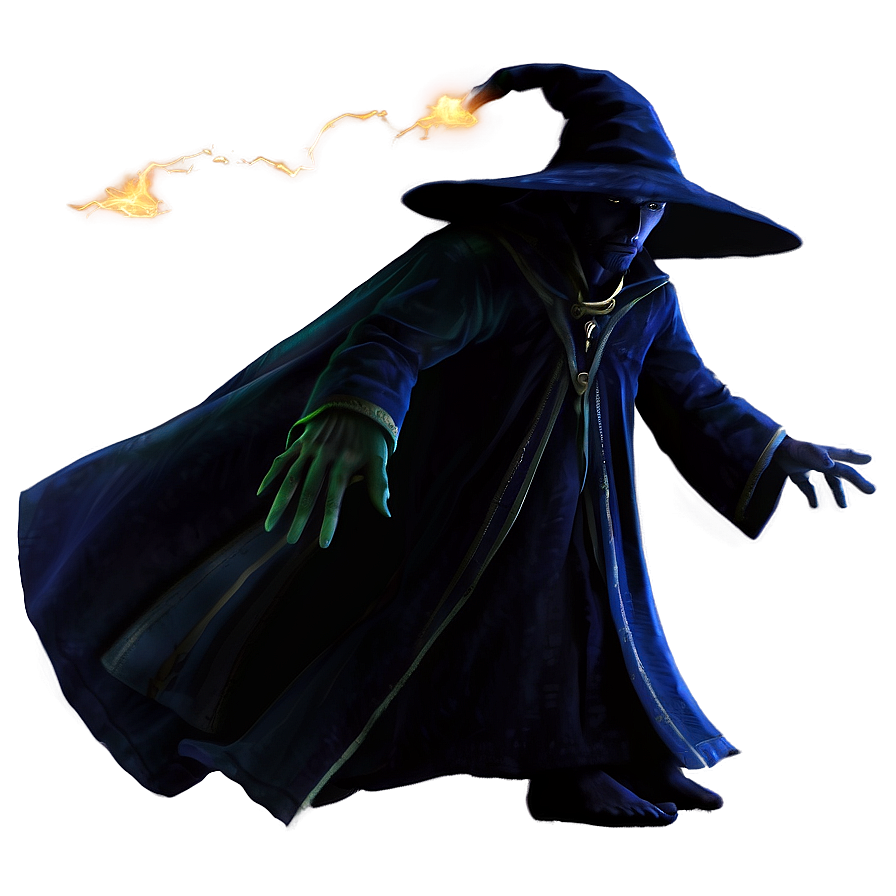 Stealthy Wizard In Shadows Png 06112024 PNG