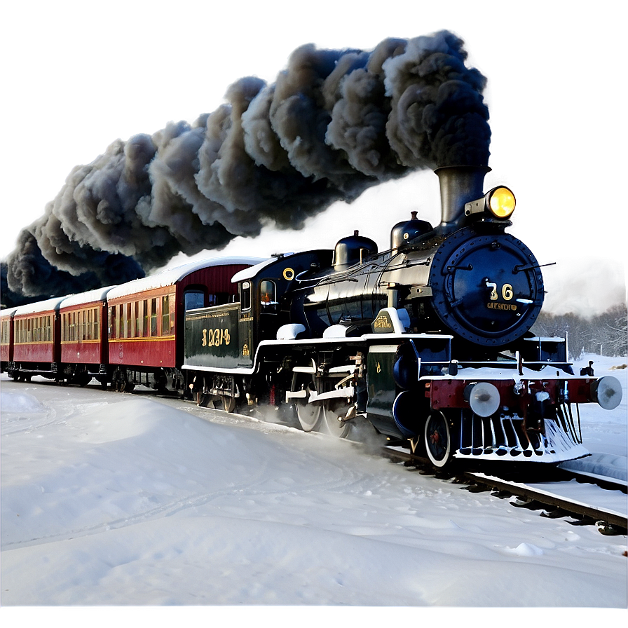 Steam Train In Snow Png 05212024 PNG