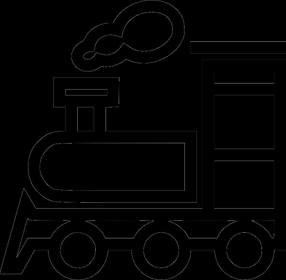 Steam Train Silhouette Outline PNG