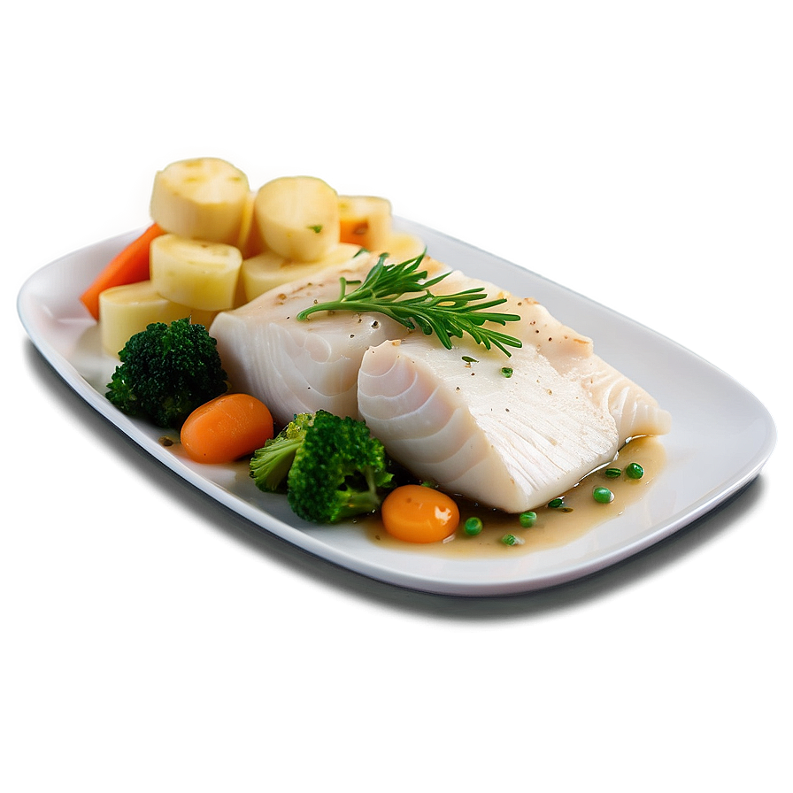 Steamed Cod With Vegetables Png 06252024 PNG
