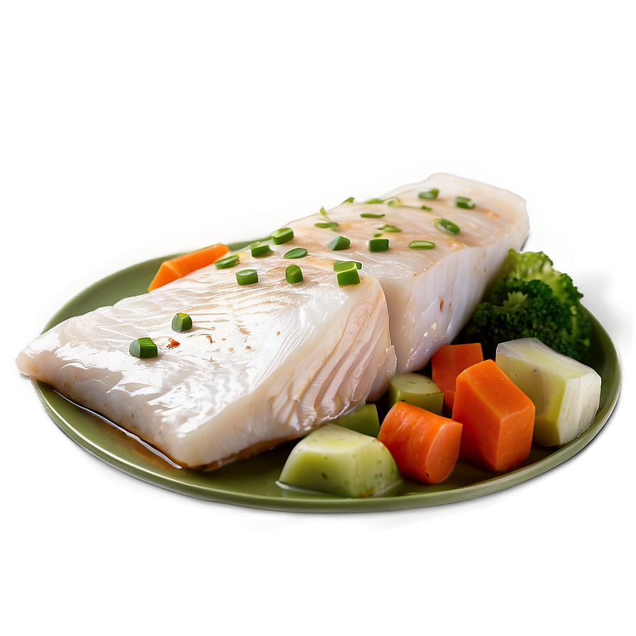 Steamed Cod With Vegetables Png Yyq PNG