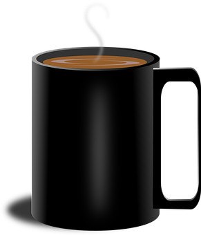 Steaming Black Coffee Mug PNG