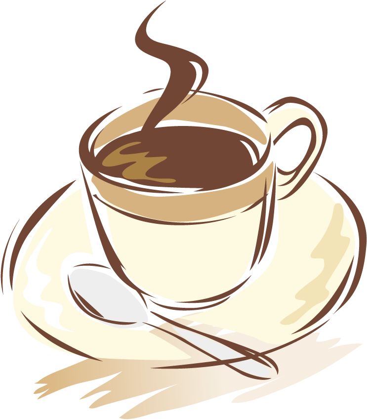 Steaming Coffee Cup Art PNG