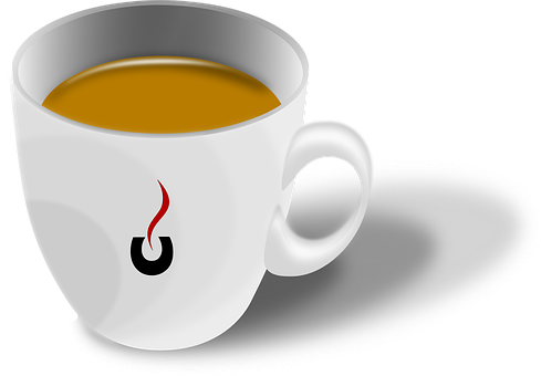Steaming Coffee Cup Graphic PNG