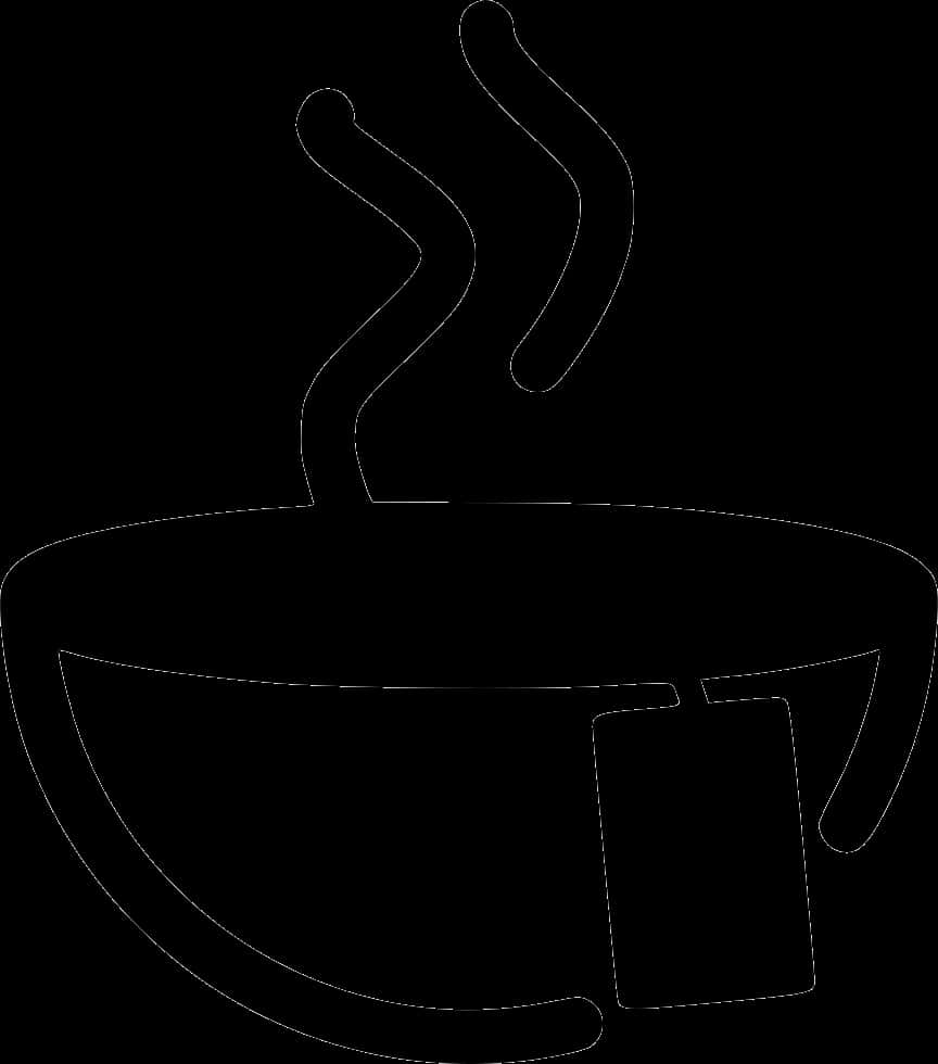 Steaming Coffee Cup Outline PNG