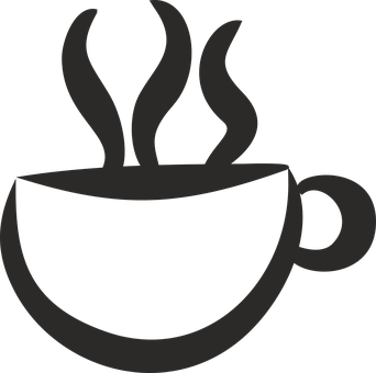 Steaming Coffee Cup Silhouette PNG