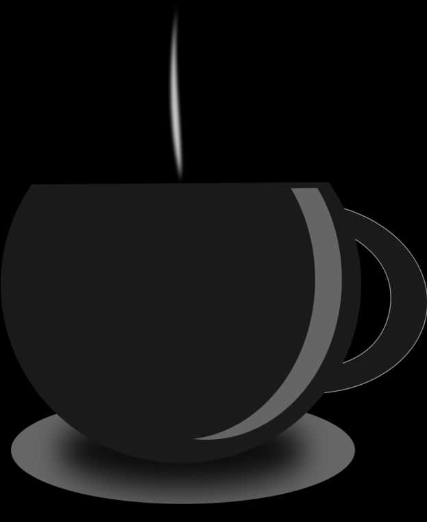 Steaming Coffee Cup Silhouette PNG