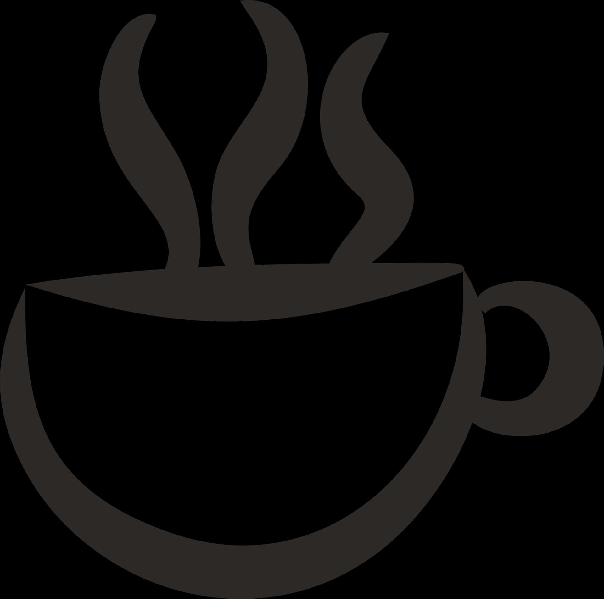 Steaming Coffee Cup Silhouette PNG