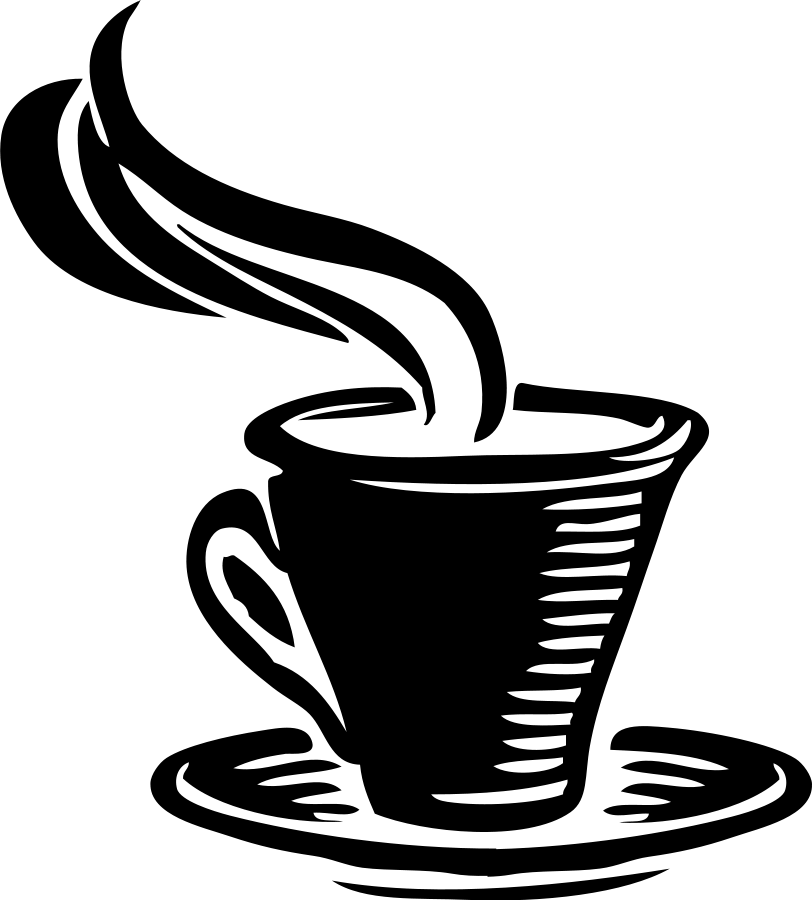 Steaming Coffee Cup Vector PNG — Solid black background with no visible elements or textures.