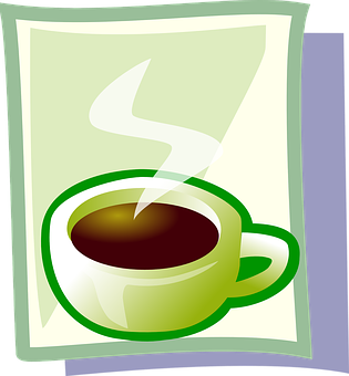 Steaming Coffee Cup Vector PNG