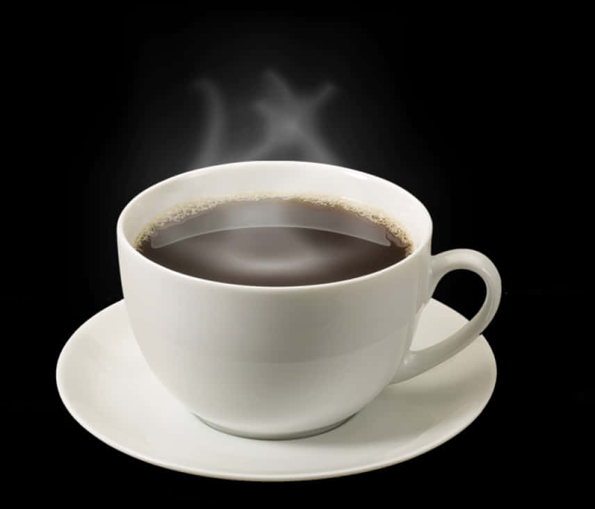 Steaming Coffee Cupon Black Background PNG
