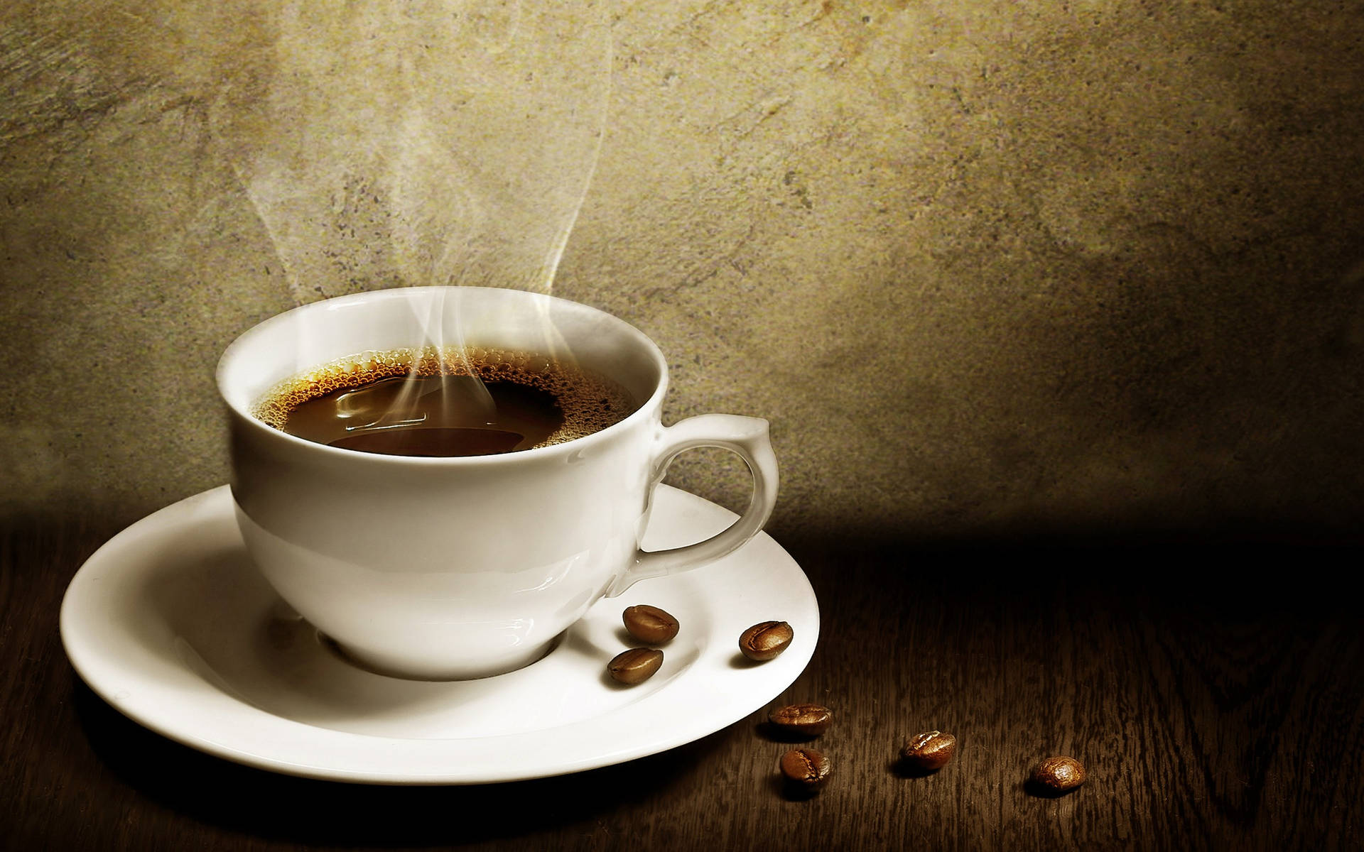 Steaming Coffee In A Coffee Cup Wallpaper