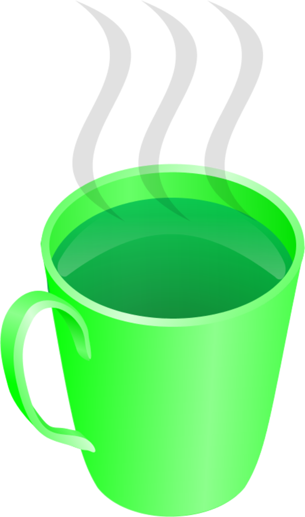 Steaming Green Tea Cup Vector PNG