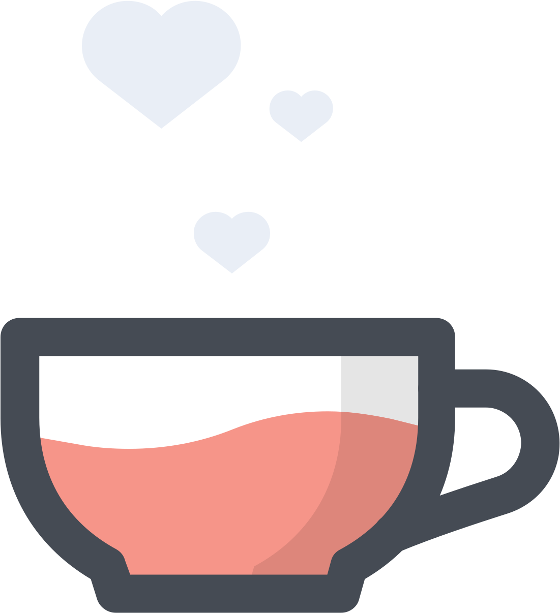 Steaming Love Coffee Cup Graphic PNG