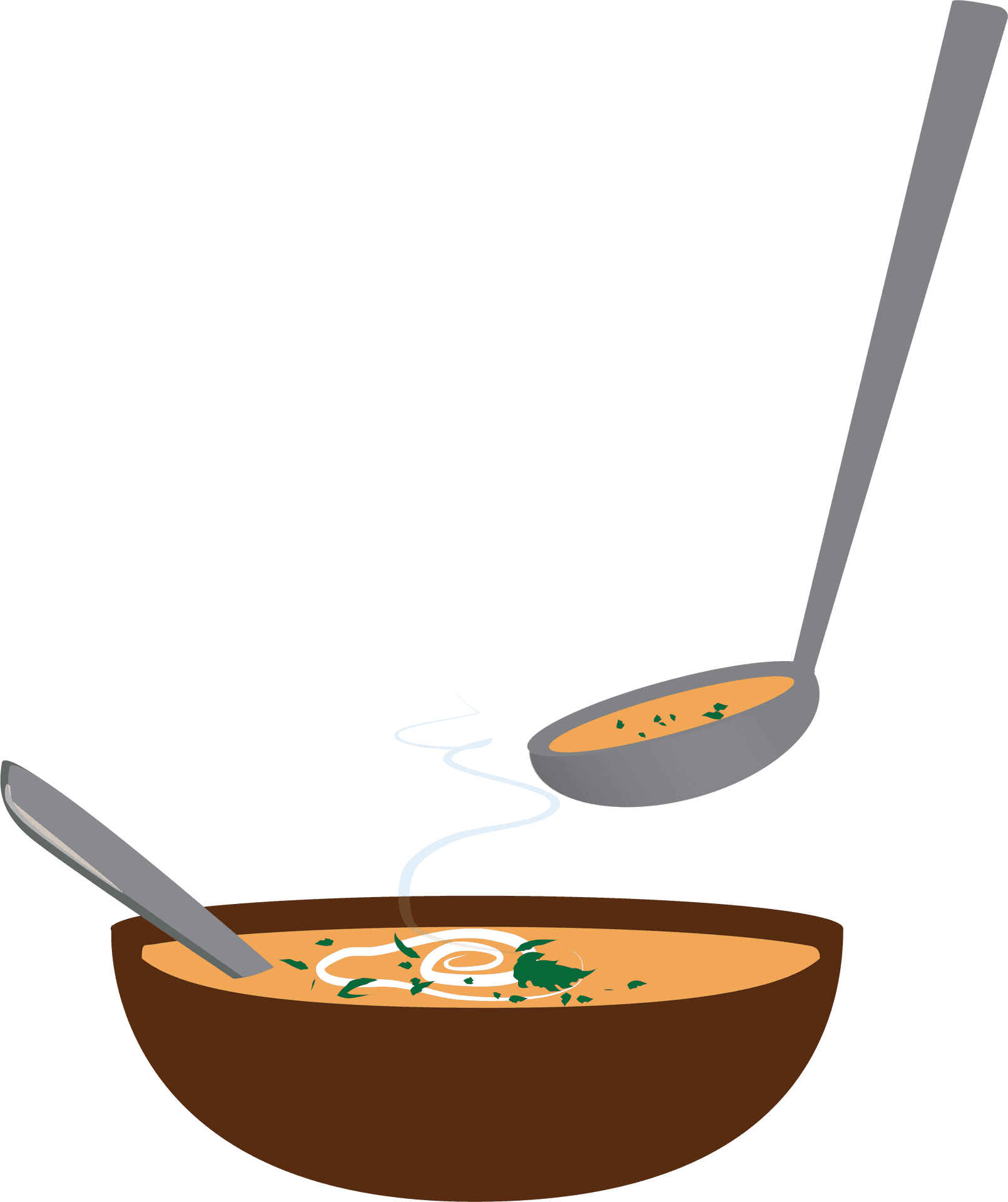 Steaming Soup Bowland Spoon PNG