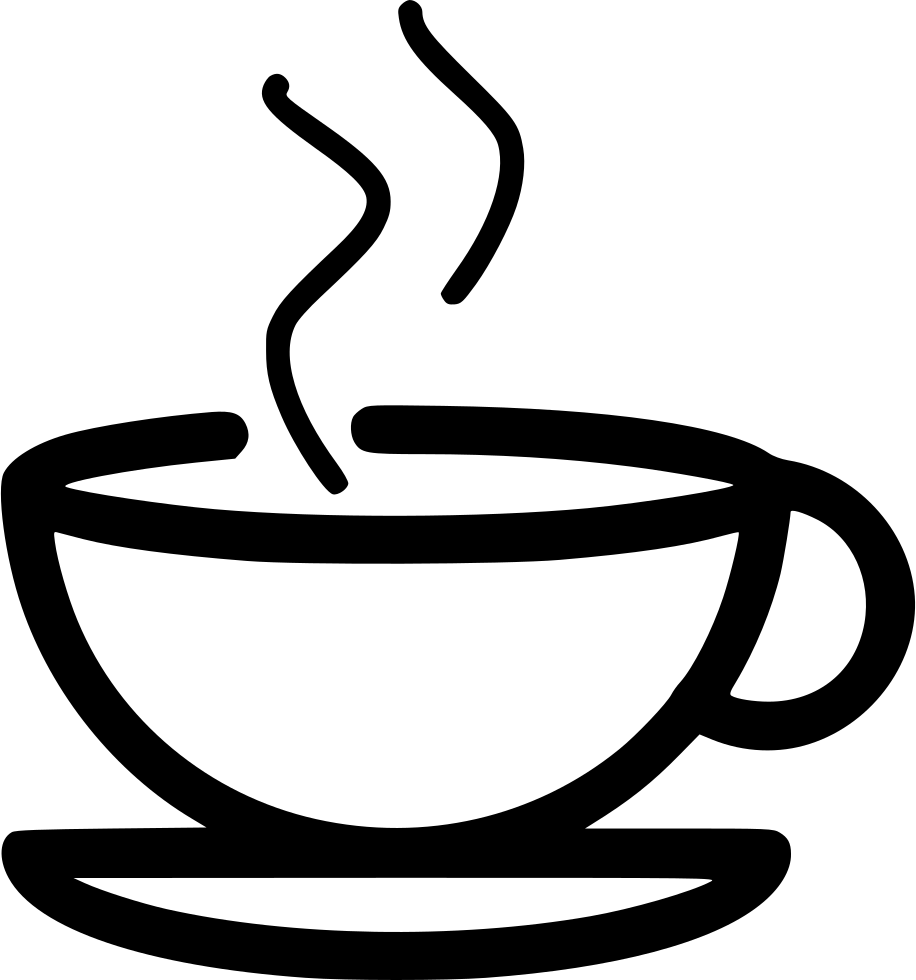 Steaming Tea Cup Outline PNG