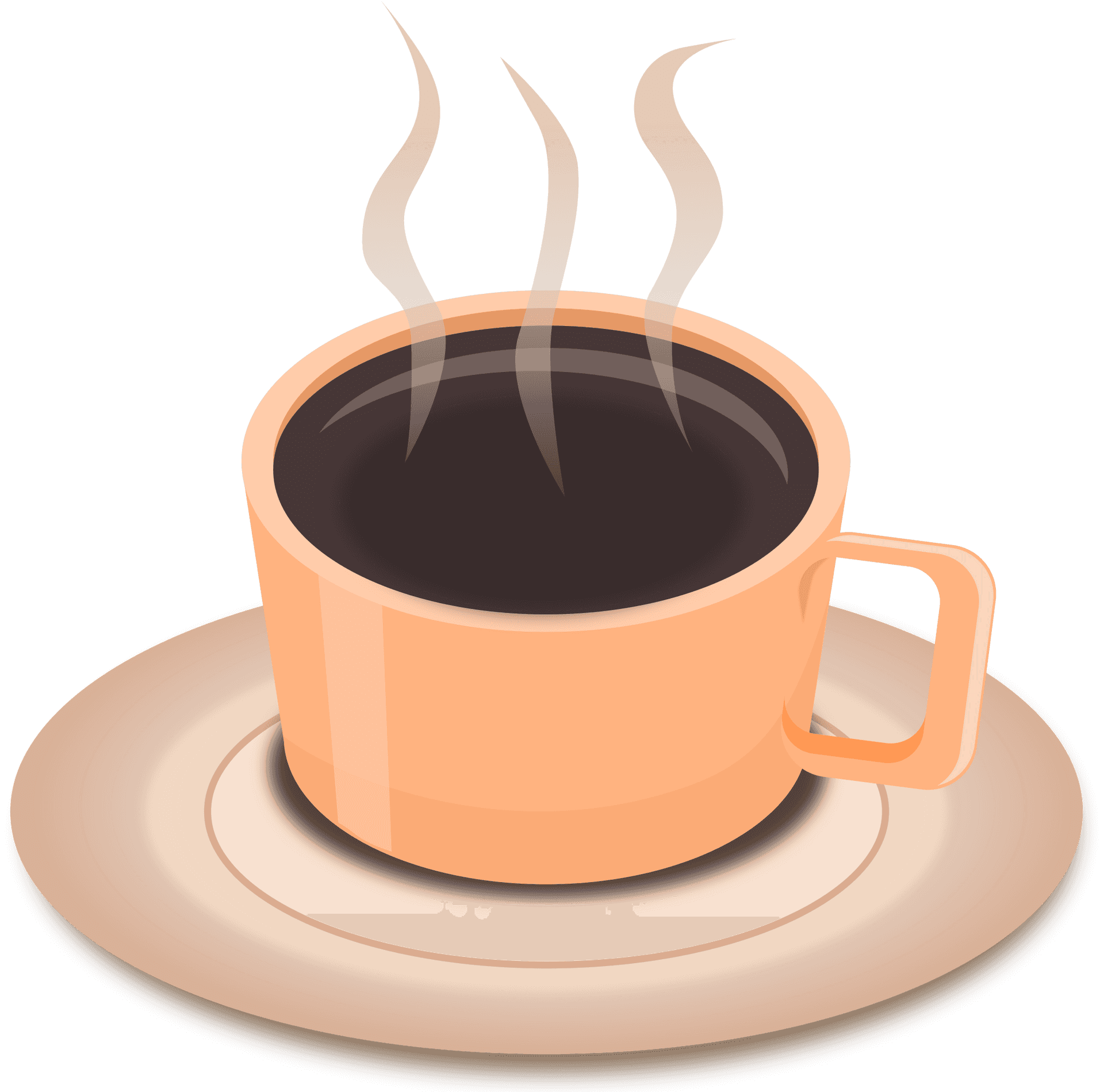 Steaming Tea Cupon Saucer PNG