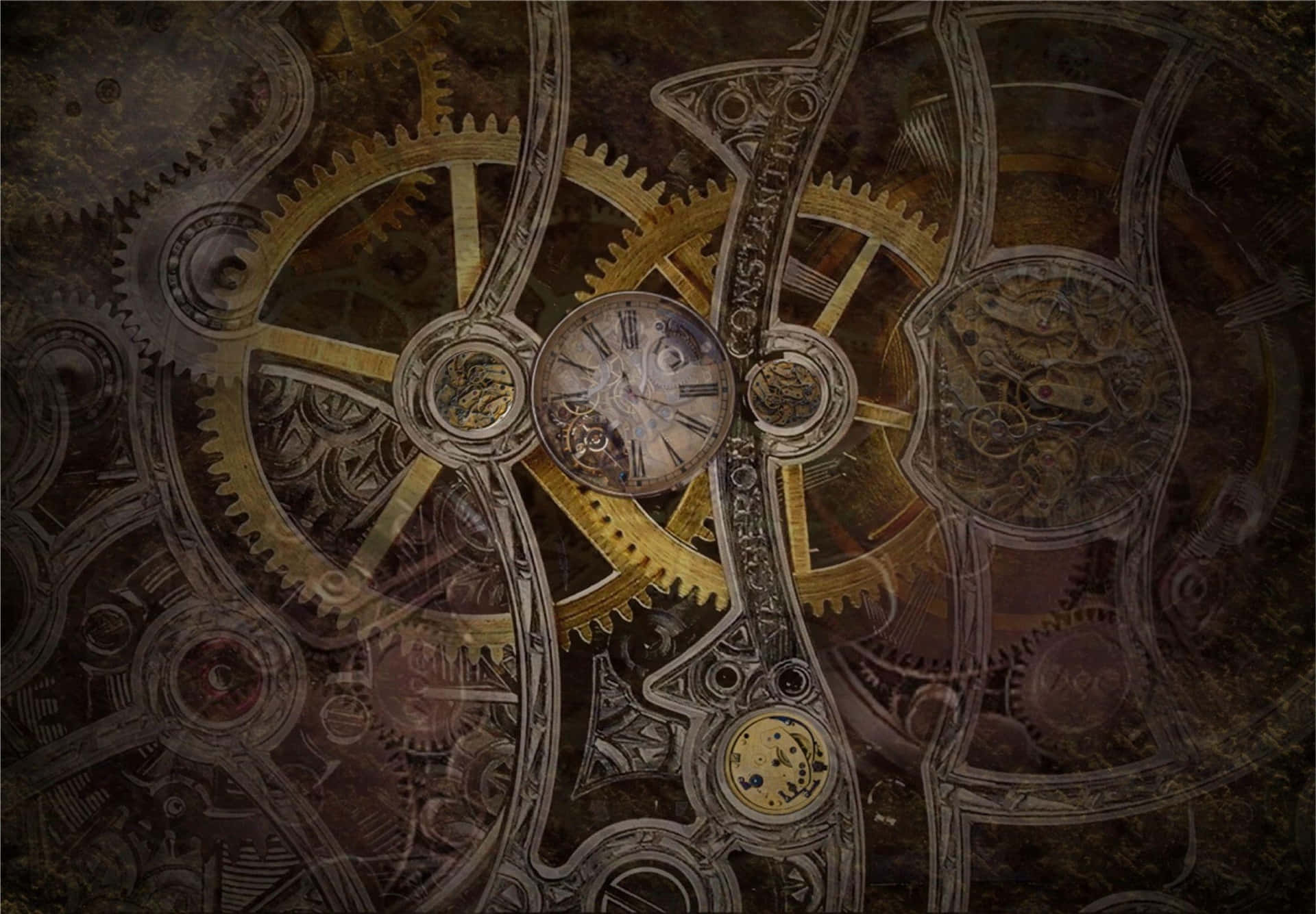 Steampunk Clockwork Background