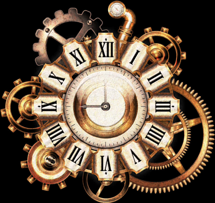 Steampunk Clockwork Design PNG