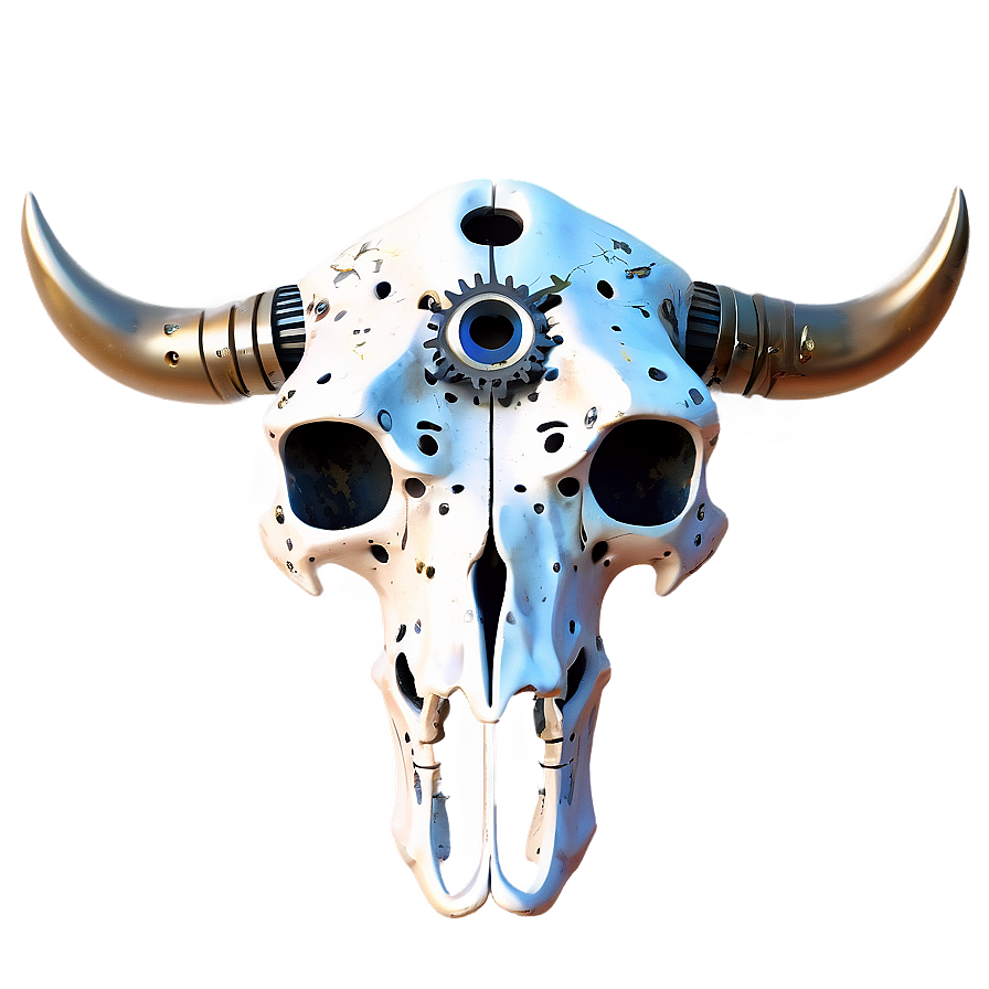 Steampunk Cow Skull Png 06132024 PNG