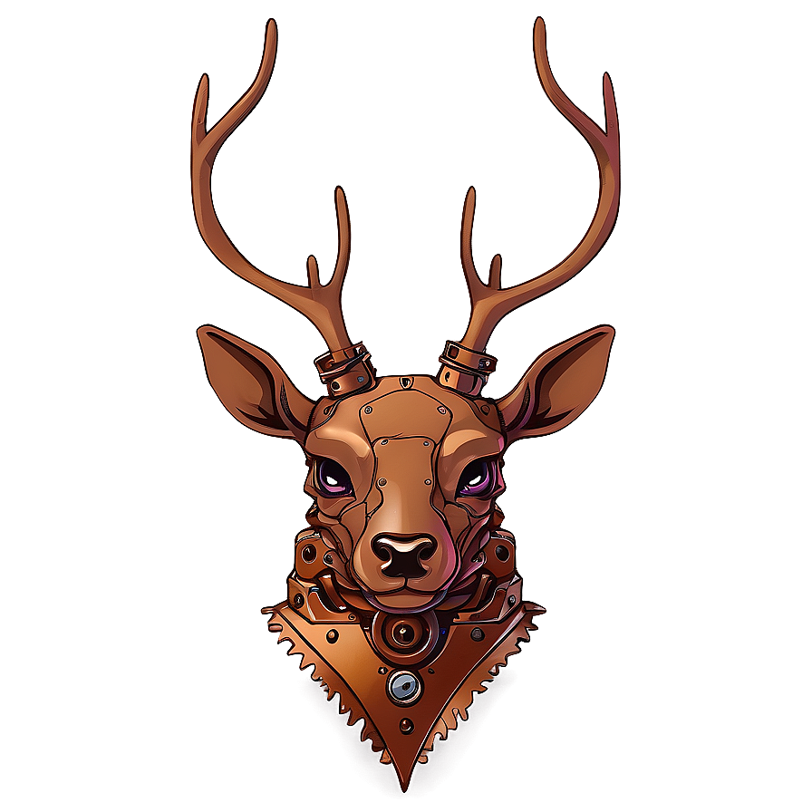 Steampunk Deer Head Design Png 10 PNG