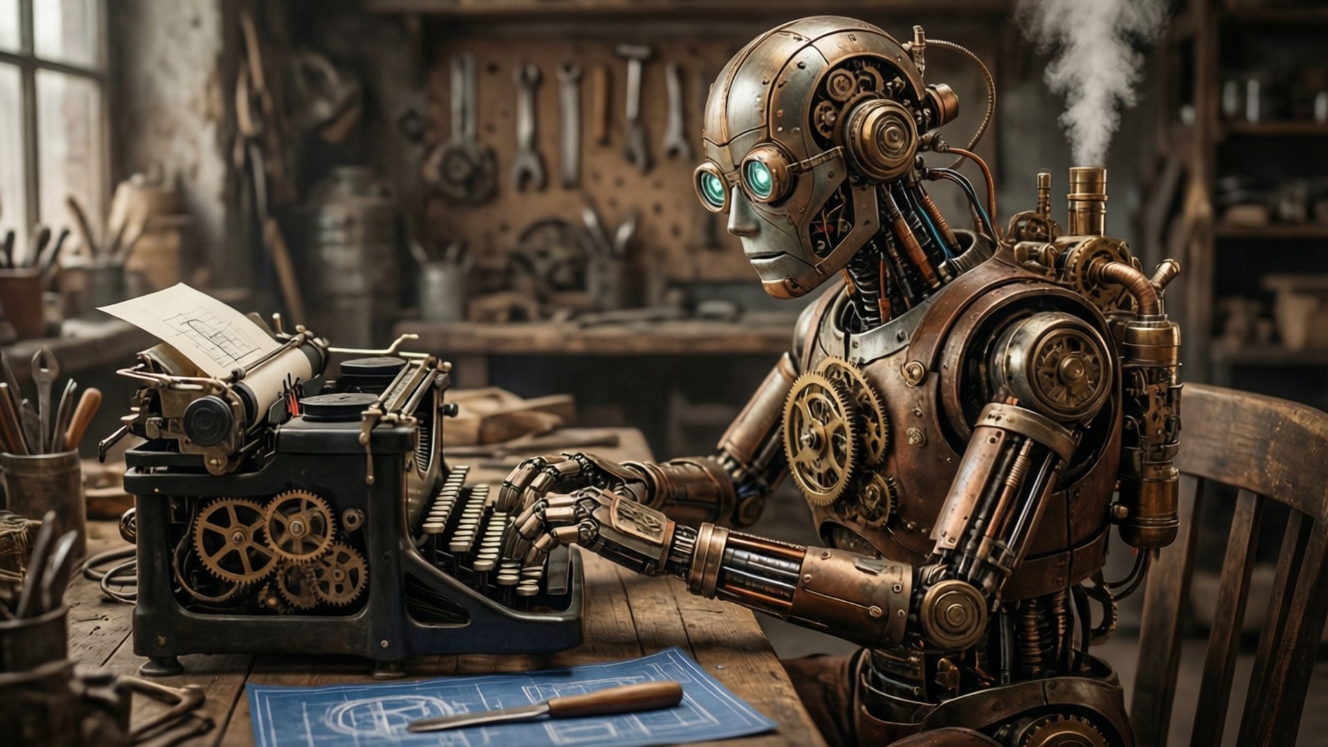 Steampunk Developer Bot Bakgrunner