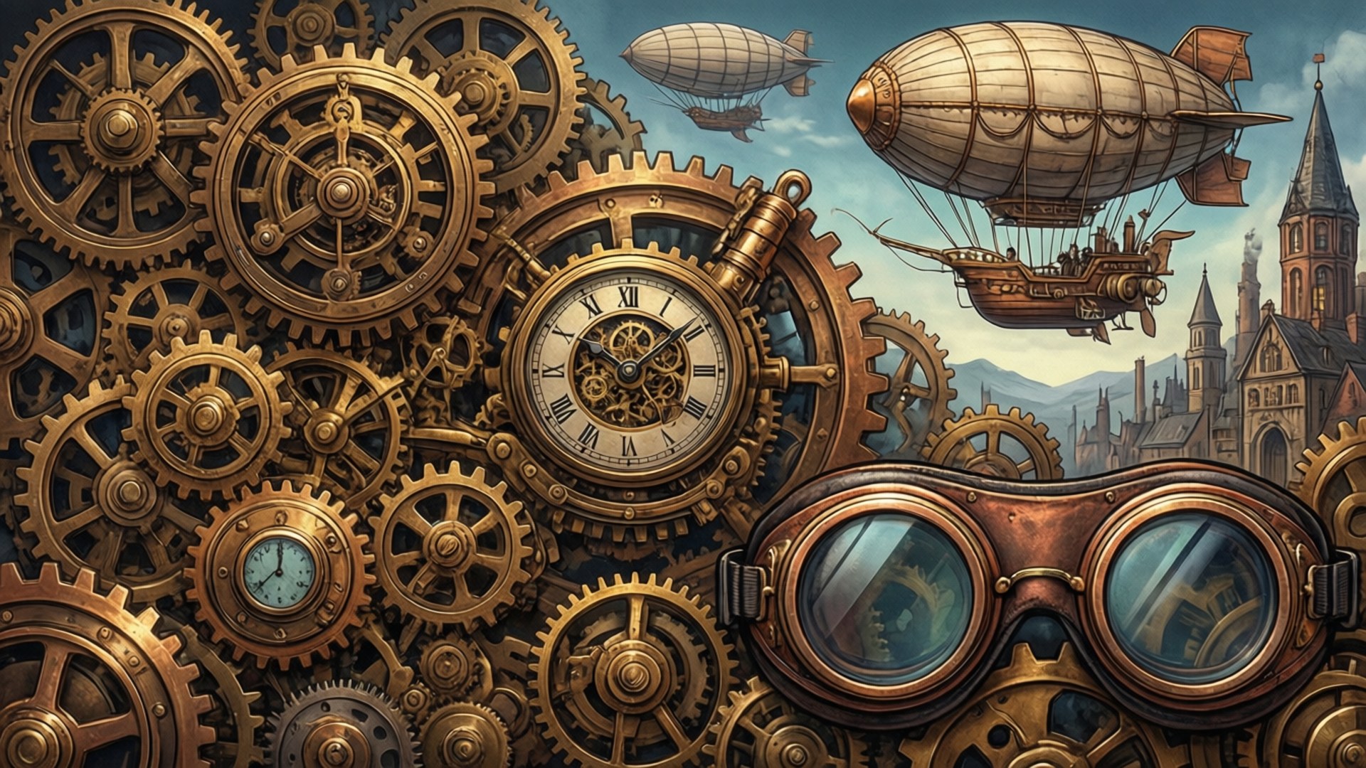 Steampunk Doodle Papéis de Parede