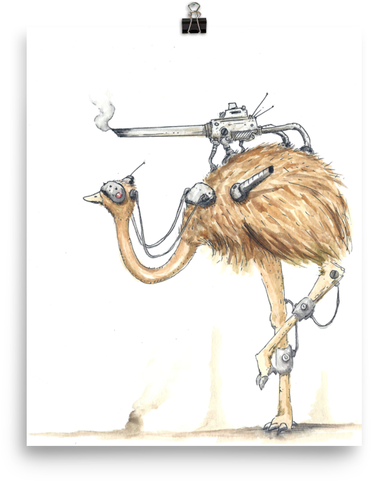 Steampunk Emu Warrior PNG