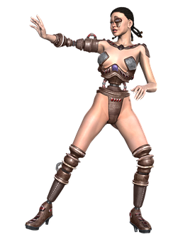 Steampunk Female Character Pose PNG