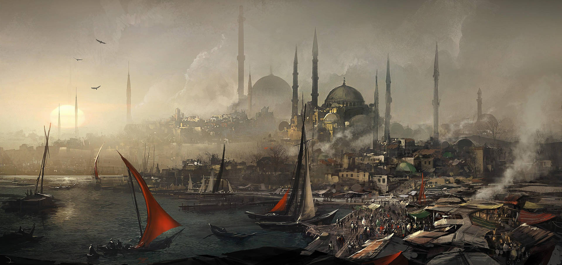 Artede La Hagia Sophia En Estilo Steampunk Fondo de pantalla