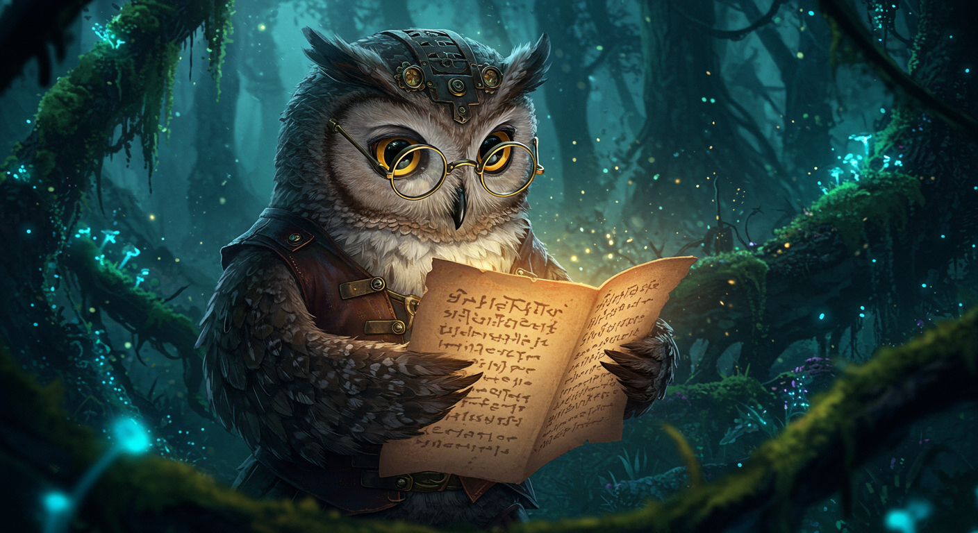 Steampunk Librarian Owl Wallpaper