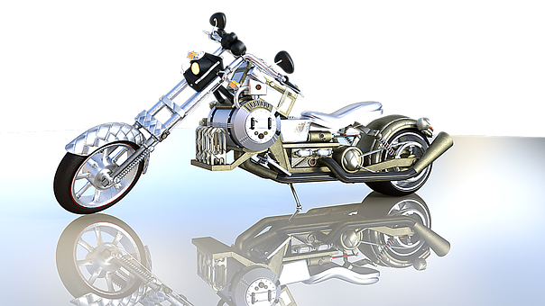 Steampunk Motorcycle Concept PNG