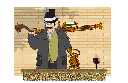 Steampunk Musician Cartoon PNG