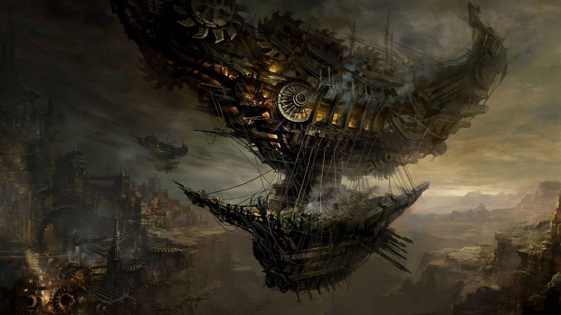 Exploring the Skies of the Steampunk World Wallpaper